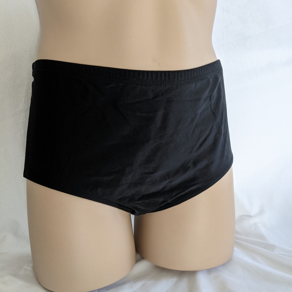 Le Cove  Women's Sz 20W Black Swim Bikini Bottom B